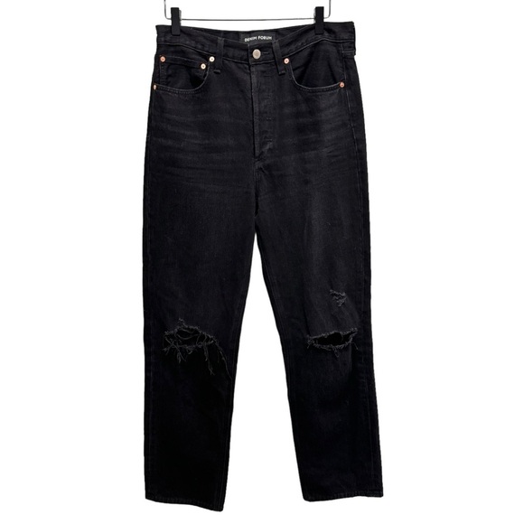 Aritzia Denim Forum The Bonet High Rise Loose Jean Button Fly Distressed Size 27 - Picture 3 of 15